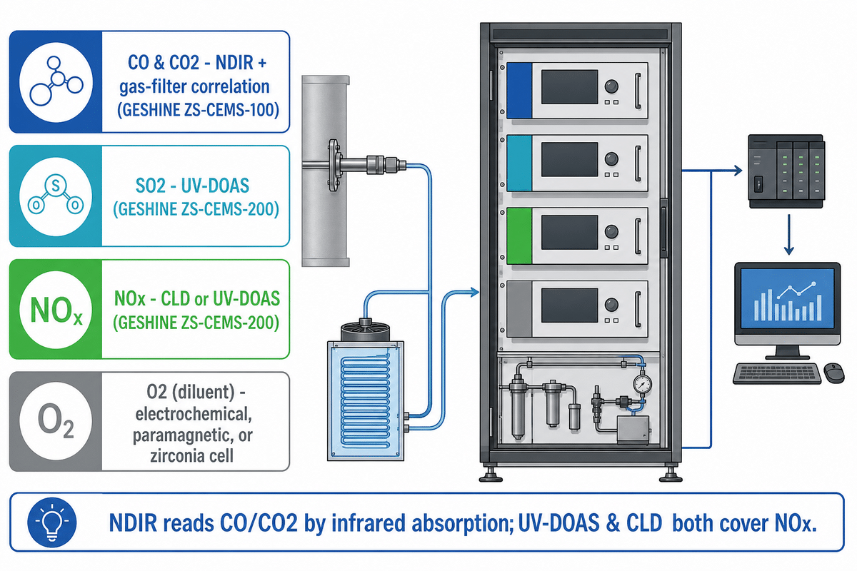 Analyzer Modules: NDIR, UV-DOAS, CLD and Where Each One Fits — GESHINE